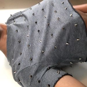 Studded gray crop top